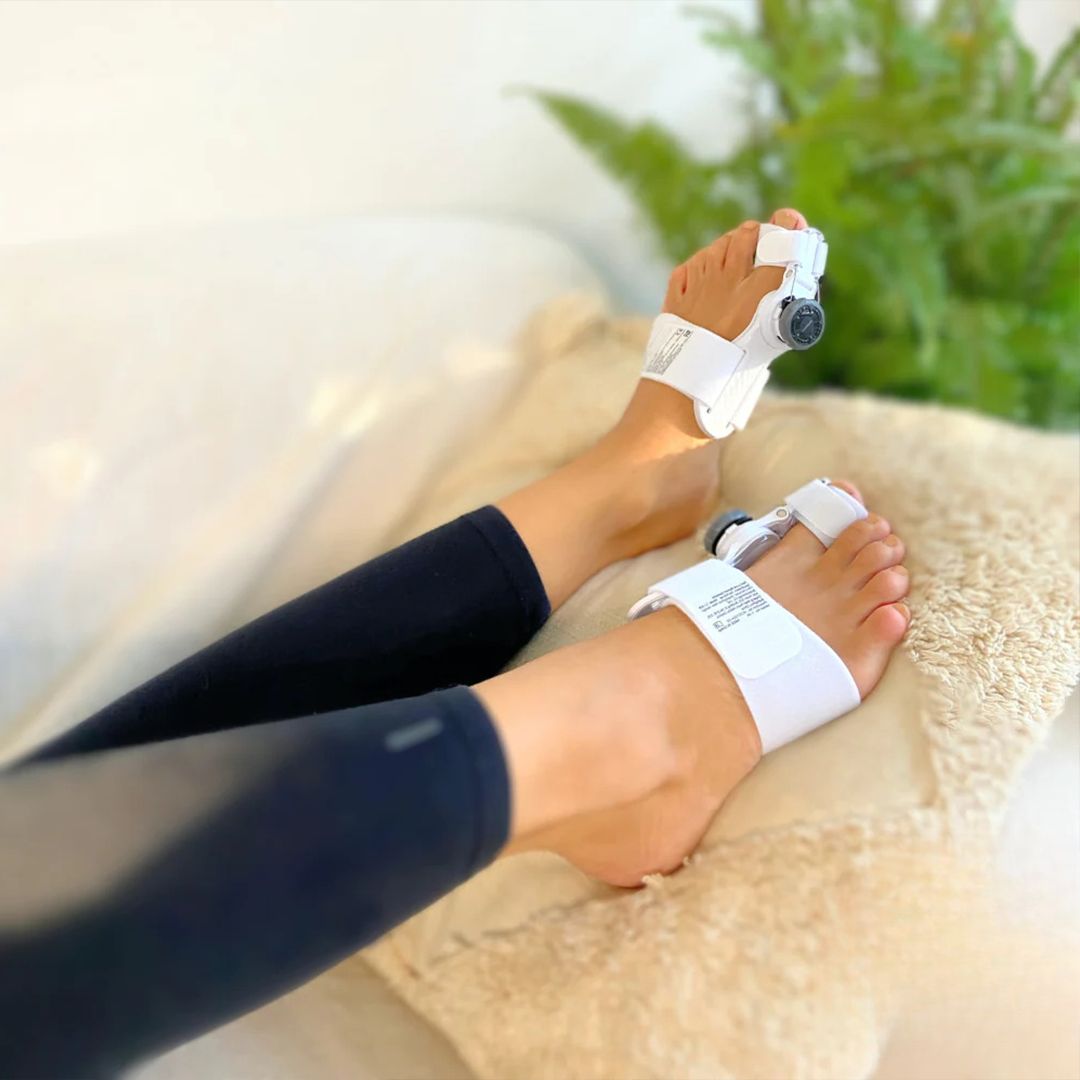 Orthèse hallux valgus pour la correction du gros orteil dévié, utilisée pour soulager la douleur et améliorer l'alignement du pied